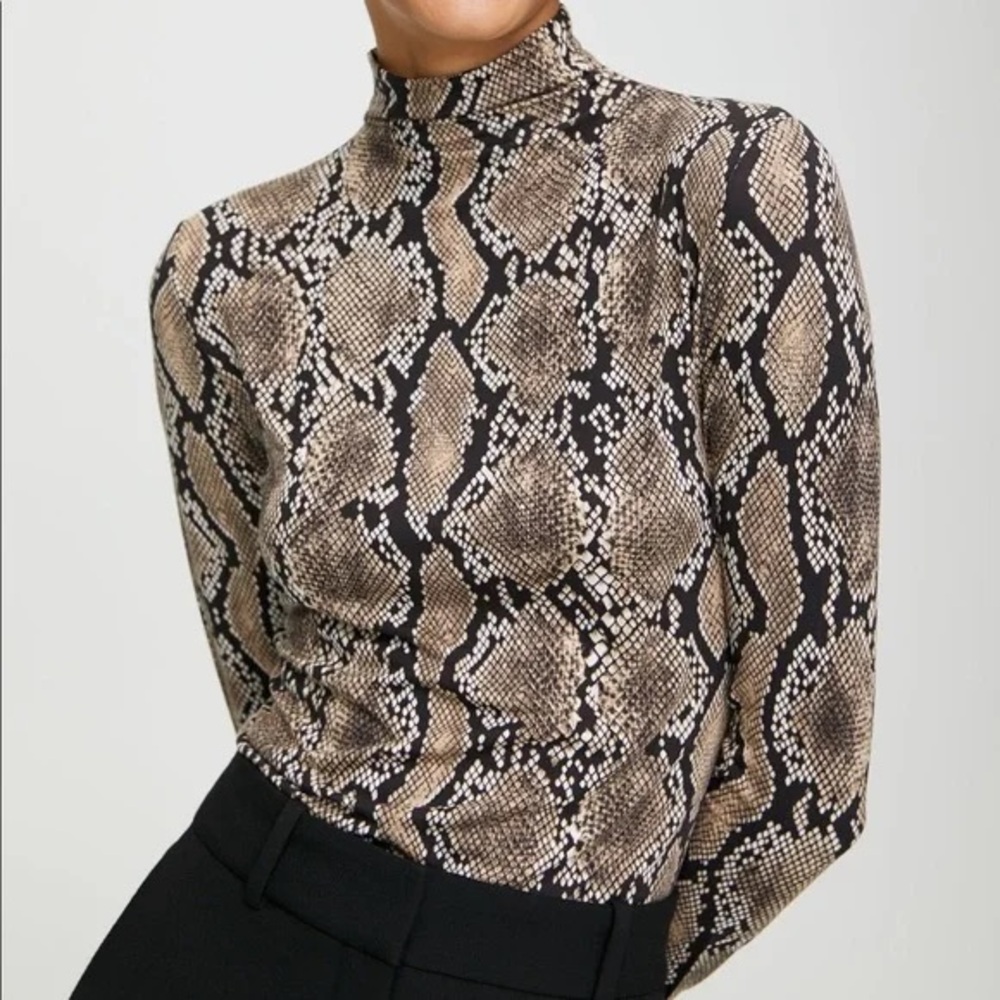 Aritzia Babaton Larry Snakeskin Turtleneck Top